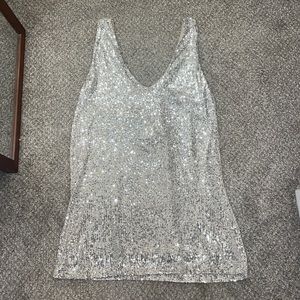 BB Dakota silver sequin cocktail dress